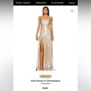 Retrofête Champagne Strapless Gown